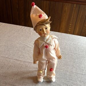 Vintage 1983 Goebel  Porcelain Clown Doll with Colorful Accents